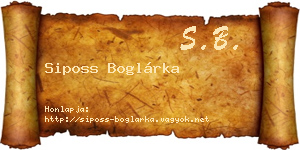 Siposs Boglárka névjegykártya